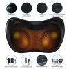 Back Neck Massage Pillow Kneading Massager In-Car Thermotherapy Massage Pillow w/ Car Charger US Plug Pain Relief Relaxing For Home Travel