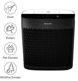 Honeywell Air Purifier, HPA5200B, 360 sq ft, HEPA Filter, Allergen+ Plus, Smoke, Pollen, Dust Reducer
