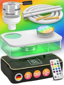 Portable White Hookah Set With Everything And Bag Premium White Small Hookah Set For Travel Flat Hookah Box Hookah Set With Charcoal Holder Trave