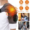 Cordless Shoulder Heating Pad Rechargeable Heated Shoulder Wrap Massager Shoulder Brace Supports with 3 Heating Levels 3 Vibration Modes for Left Righ
