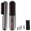 Cordless Negative Ion Hair Straightener Brush Rechargeable Mini Styling Comb with 12 Heating Levels Anti-scald 30S Preheating 30Mins Auto Sleep LCD Di