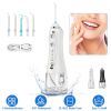 Portable Water Dental Flosser Cordless Rechargeable Dental Oral Irrigator IPX7 Waterproof Teeth Cleaner with 5 Modes 5 Nozzles 10.14oz Detachable Wate