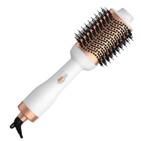 4 In 1 Hair Dryer Brush Curling Brush Hair Styler Volumizer Straightener Negative Ion Anti-frizz Hot-Air Hair Brush for All Hair Types Black White (Option: ThermalBrushWhite)