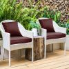 Outdoor Seat Cushion Set Waterproof Patio Furniture Cushion and Back Pillow Fade Resistant Deep Seat Set Chair Pad with Removable Cover for Chair Sofa