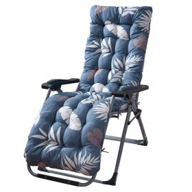 67x22in Chaise Lounger Cushion Recliner Rocking Chair Sofa Mat Deck Chair Cushion (Option: PadBlueGreyLeaf)