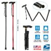 Walking Cane Aluminum Alloy Walking Stick Adjustable Folding Travel Hiking Stick Anti-Slip