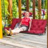 2-3 Seater Swing Cushion Waterproof Outdoor Swing Cushions Replacement Swing Bench Pads Chair Mat with Backrest 8 Tie Straps 59x43.3x3.9in for Patio F