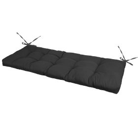 Bench Seat Cushion For Indoor Outdoor Furniture Non Slip Long Chair Cushion with Ties Strap  Swing Cushion 51.18x19.68IN For Garden Patio Balcony Entr (Option: PadNormal8Black)