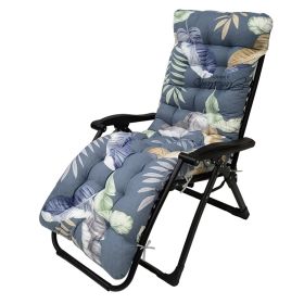67x22in Chaise Lounger Cushion Recliner Rocking Chair Sofa Mat Deck Chair Cushion (Option: PadBlueMultiLeaf)