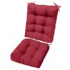 2Pcs Rocking Chair Cushion Upper And Lower Back And Seat Sets with Non-Slip Ties Polyester Fiber Filling Comfortable for Indoor Home Office Car