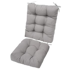 2Pcs Rocking Chair Cushion Upper And Lower Back And Seat Sets with Non-Slip Ties Polyester Fiber Filling Comfortable for Indoor Home Office Car (Option: ChairCushionGrey)